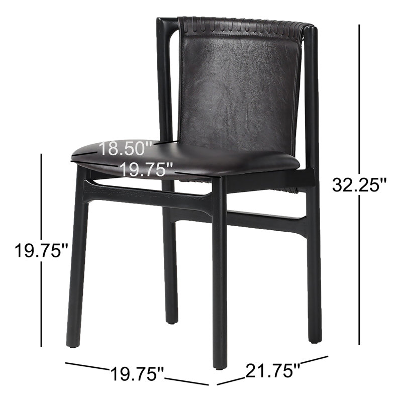 Baden Leather Upholstered Dining Chair, Brushed Ebony, Brushed Ebony
