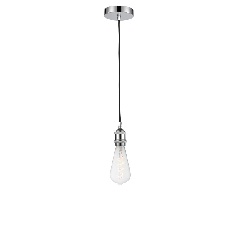 Luminaire suspendu à 1 lumière Waterville, Chrome poli, H 11,88 po x l 3,75 po x P 3,75 po