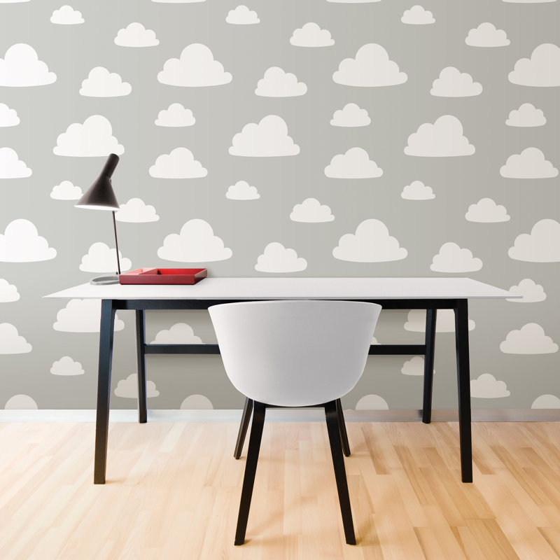 Rouleau de papier peint autocollant à motif de nuages de L 18 pi x L 20,5 po Farmersville