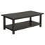 Ensemble de table basse et de table de bout avec tablette Ayne, 2 pièces, bois noir vieilli