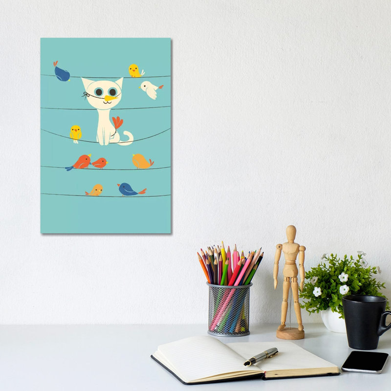 Bird Watching by Jay Fleck - Wrapped Canvas Painting, 20.32 cm H x 30.48 cm W