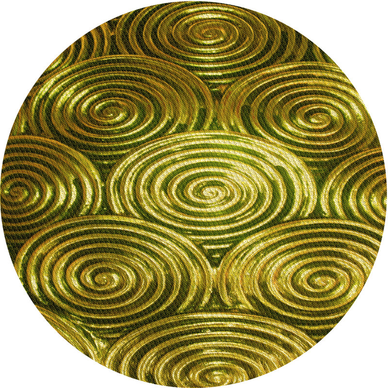 Tapis géométrique doré, Rond 5 pi