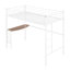 Lit mezzanine simple blanc avec bureau et barrières de sécurité incluses - bureau en métal fiable, barrières de sécurité-496789171