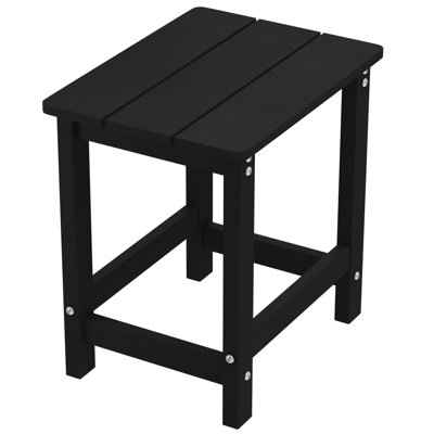 Table d'appoint extérieure Adirondack, table de bout de patio robuste avec finition grain de bois, table d'appoint robuste pour le porche, résistante aux intempéries et à la déformation, facile à assembler, noir