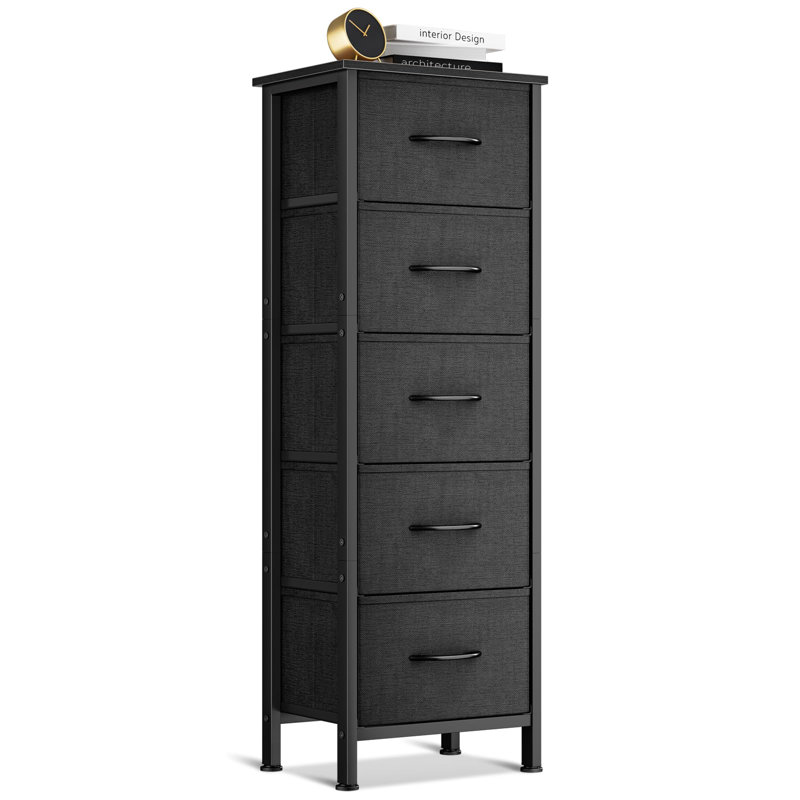 5 Drawer Storage Drawer, Black