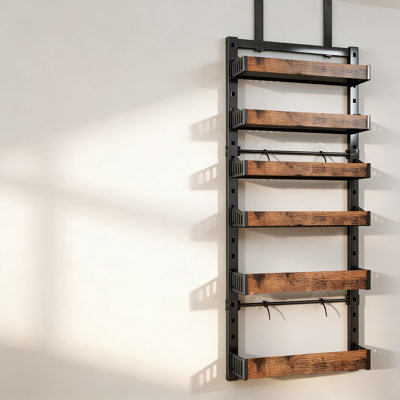 Heavy-Duty 6-Tier Over The Door Organizer And Wall Mount Spice Rack With Adjustable Baskets For Kitchen Pantry Cabinet And Closet Storage