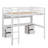 Full-Size Loft Bed Set, Comprising Desk, Cabinets, Drawers, Bedside Tray, And Power Charging Port