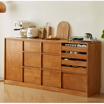 Light Luxury Style Large Capacity Rubberwood Sideboard