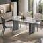 Ensemble de table de salle à manger rectangulaire gris en marbre gris-125118738-104254951