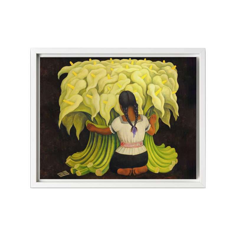 Le vendeur de fleurs, Canevas, H 18 po x l 24 po, Encadrement blanc