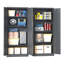 Armoire de rangement en métal 71 po, armoire à outils en acier blanc avec portes et 3 tablettes réglables-1597340629