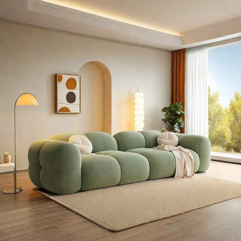 Jelly Fabric Sofa 94.49'' Upholstered Sofa