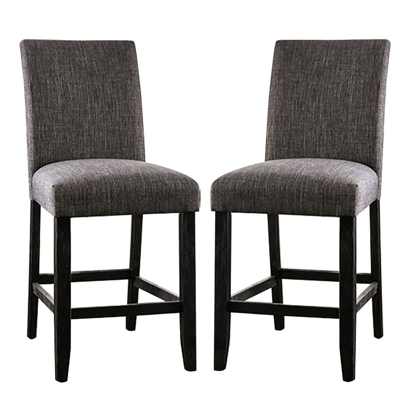 De 2 chaises de salle à manger en tissu rembourré gris