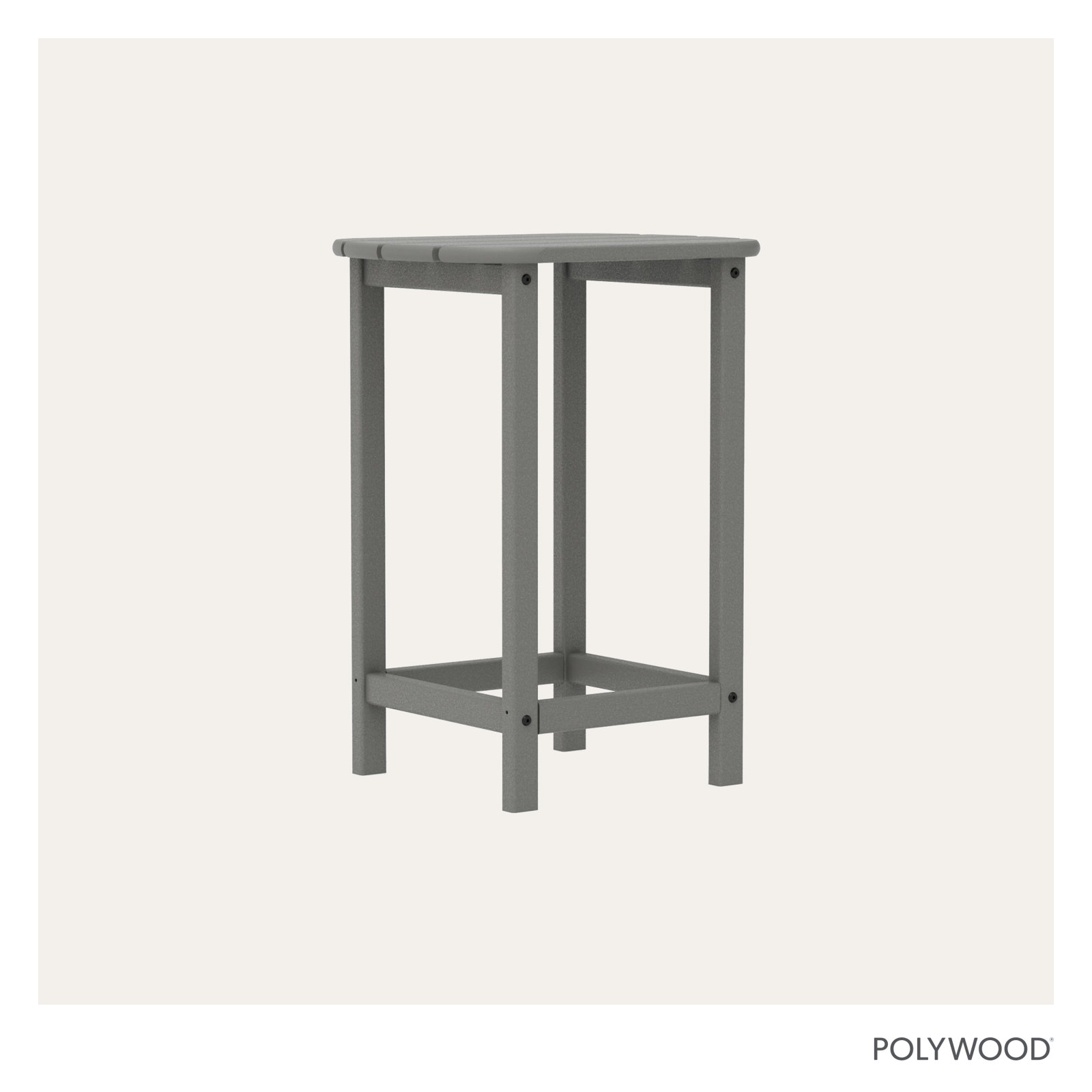 POLYWOOD® South Beach 19" Patio Side Table, Slate Gray