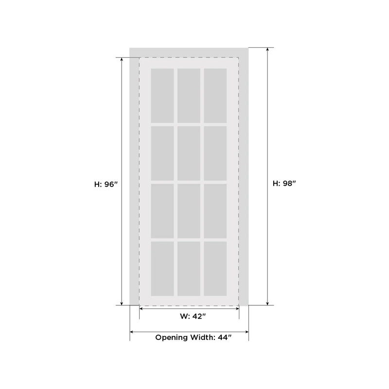 Porte standard Veregio, 42 po x 96 po, Blanc