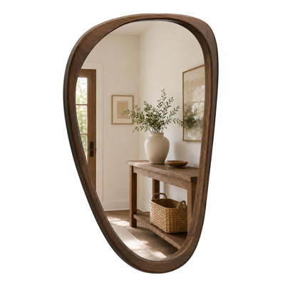 Solid Wood Asymmetrical Accent Mirror