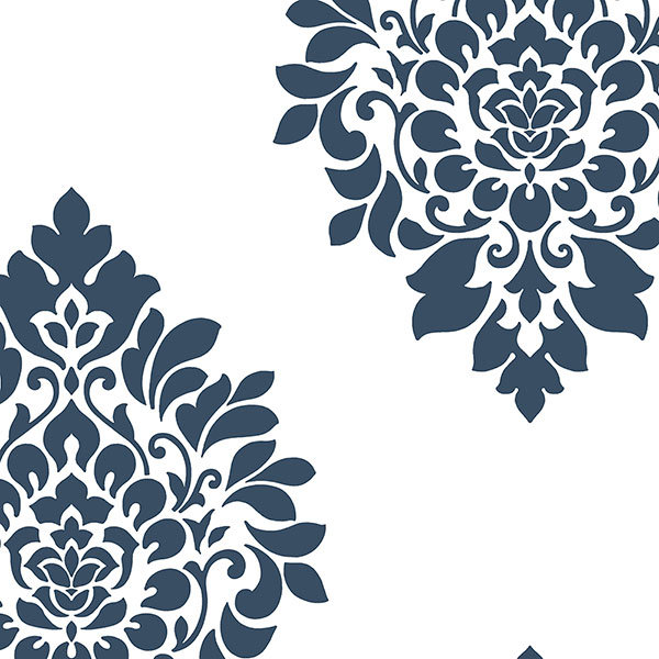 Medders Damask Roll, Navy Blue