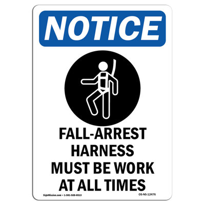 Fall-Arrest Harness Sign with Symbol