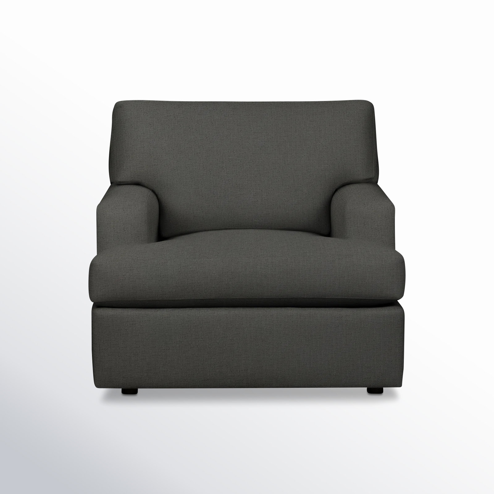 Cleo Upholstered Custom Accent Chair, Zuma Charcoal Textured Linen