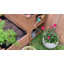 Pot à fleurs surélevé en bois à 2 niveaux avec tablette de rangement et table coulissante Behn