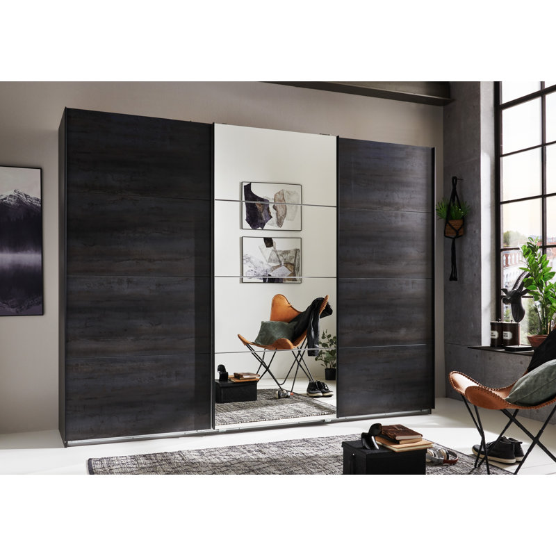 Elmaleh 3 Door Manufactured Wood Wardrobe, 210cm H x 180cm W x 64cm D