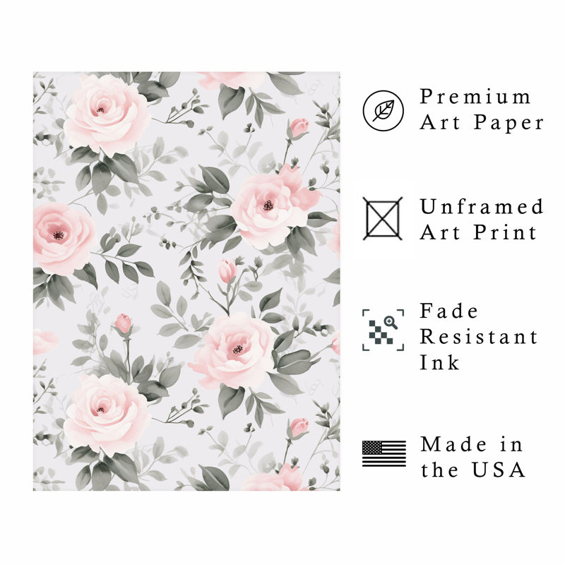 Impression florale de luxe sans cadre, H 36 po x l 24 po