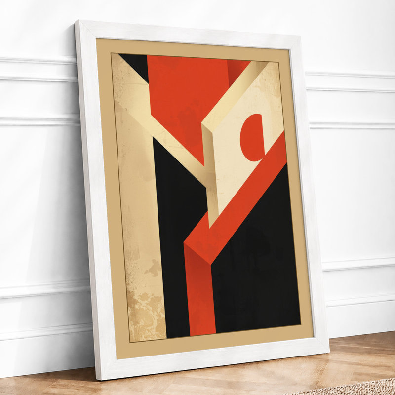 Depth Geometric - Framed Print, A4 - 29.7 x 21.0 cm, White