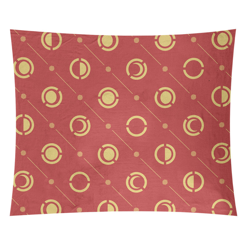 Tapisserie, H 51 po x l 60 po, Rouge/jaune