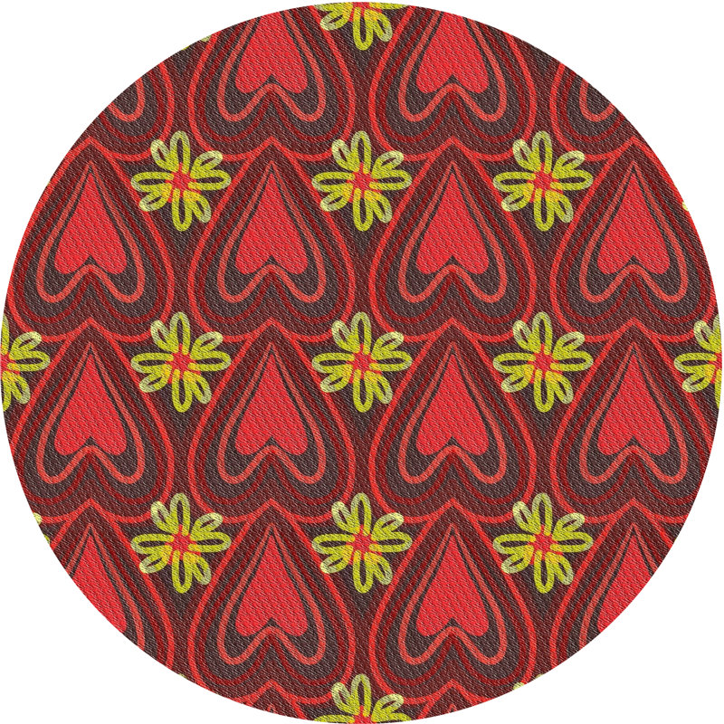 Floral Indoor Rug, Round 7'