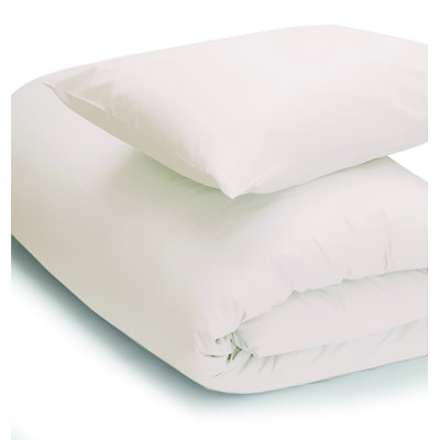 200 TC 50/50 Percale Polycotton Cotton Blend, Polyester Solid Colour Duvet Cover Set with Pillowcases Included