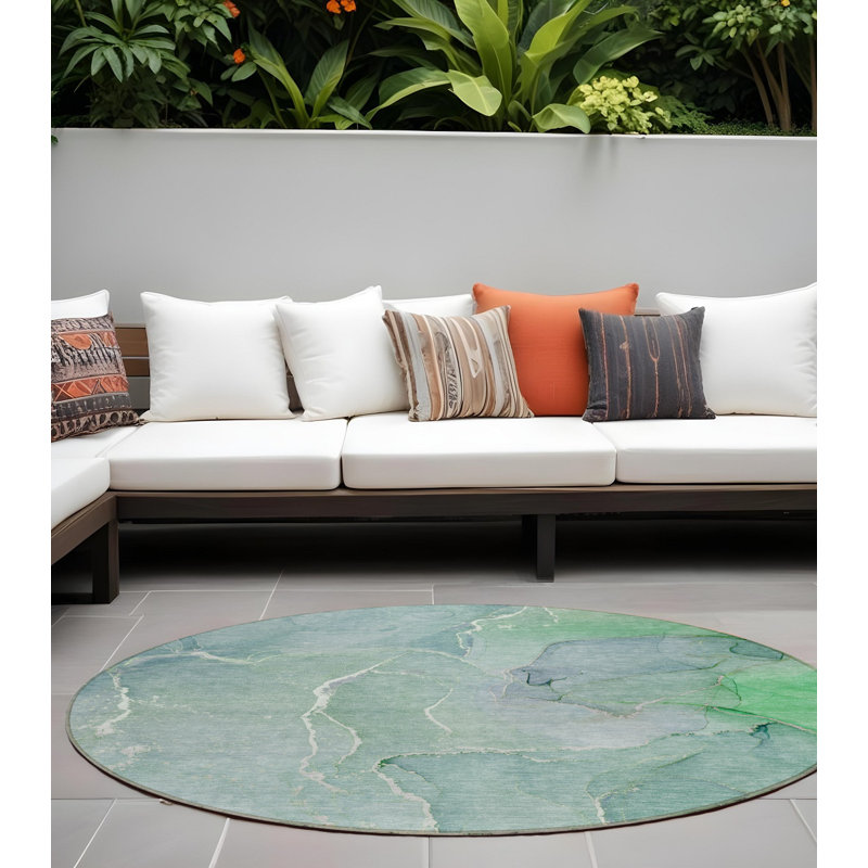 Tapis extérieur rond 8 pi