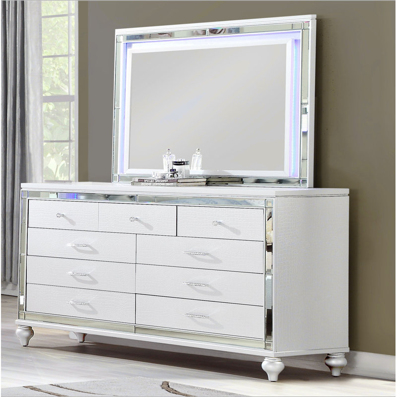 Commode 6 tiroirs Sterling, Blanc