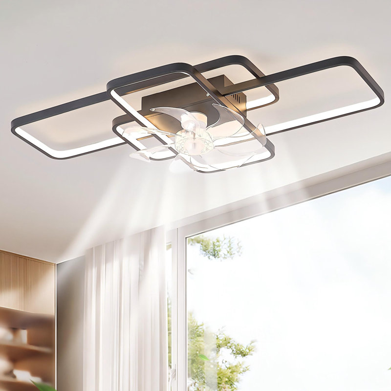 Ventilateur de plafond encastré à intensité variable 40,5 "à 6 vitesses DEL avec télécommande et application