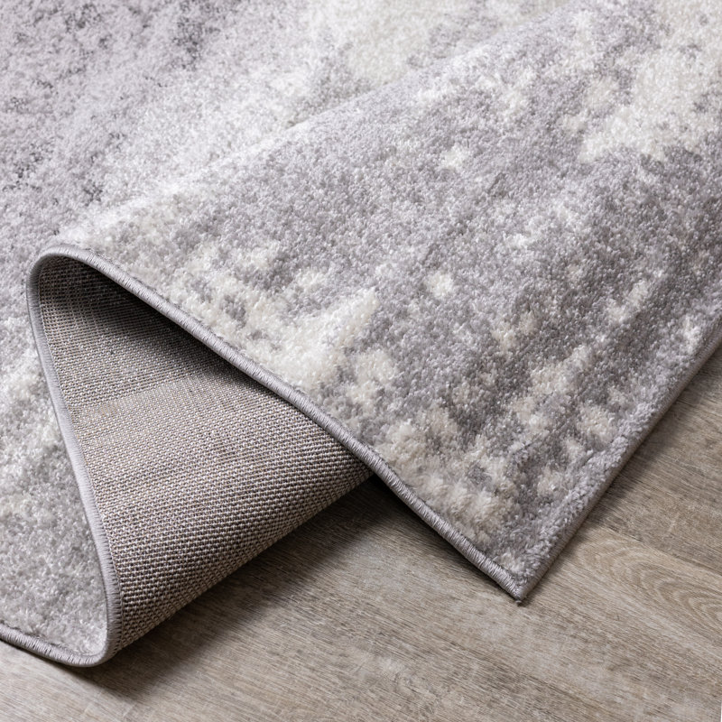Eliscar Abstract Cool Gray Area Rug, Rectangle 7'10" x 10'6"