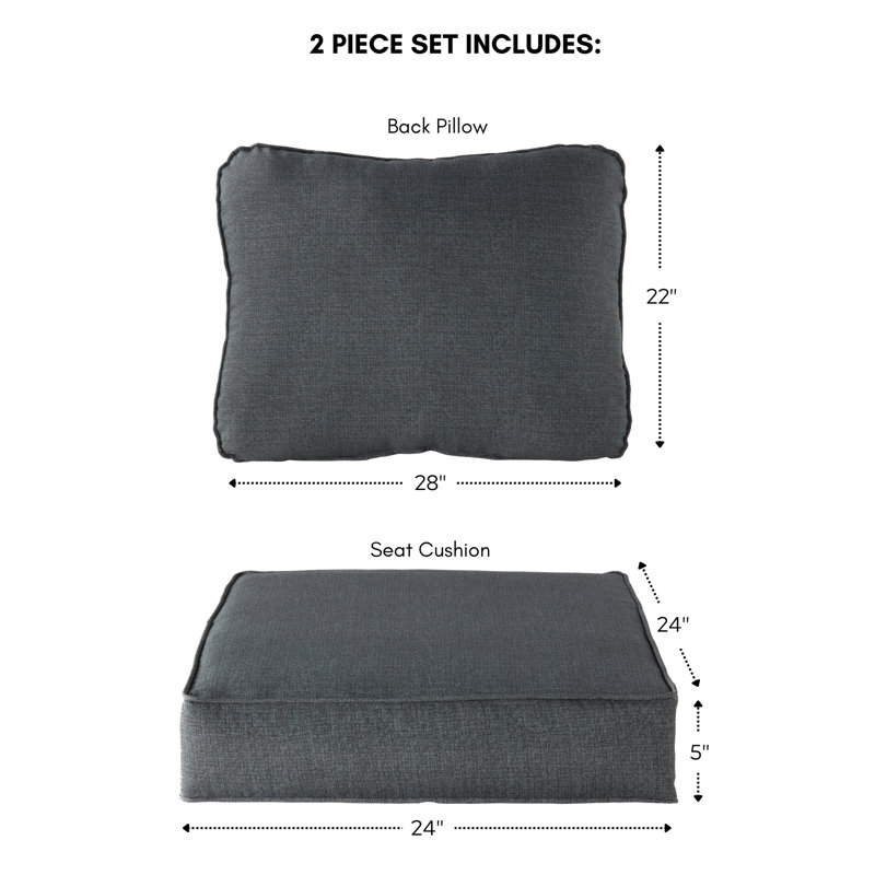 Coussin de siège pour chaise d'extérieur Lester, Carbon