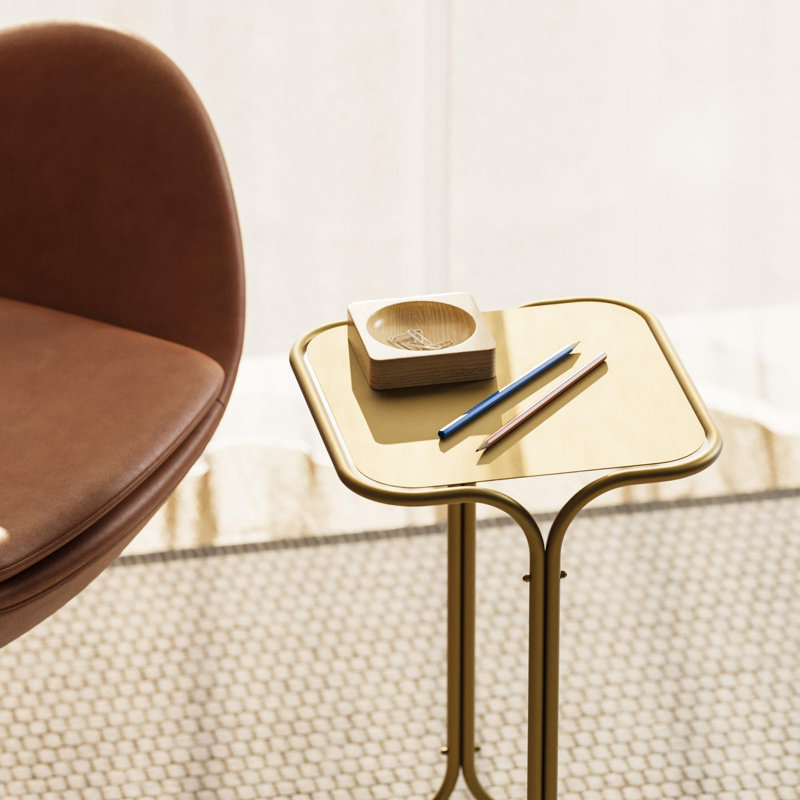 Table basse Modern Glam, finition dorée, 11,8 po x 20,5 po x 11,8 po | Fabrication 100% métal, assemblée | Design élégant et durable, parfait pour le salon et la maison, élégant et durable