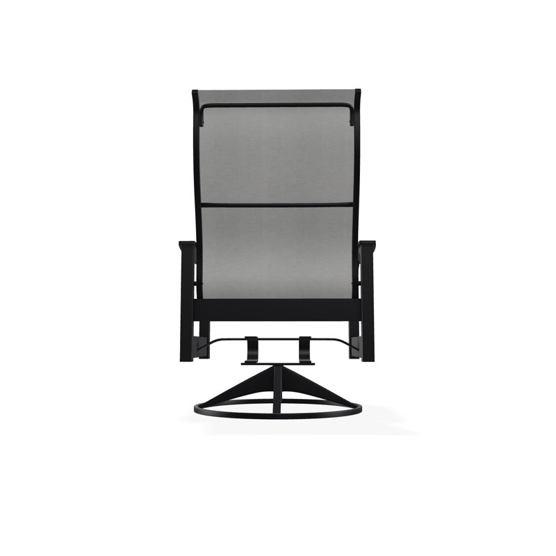 Leeward Polymer Outdoor Lounge Chair, Alloy Sunbrella®, Black