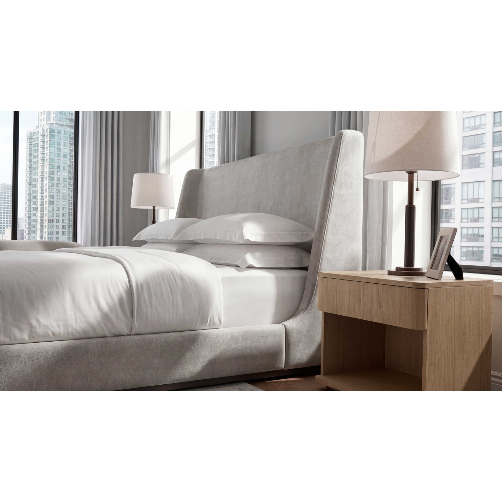 Upholstered Wingback Bed