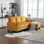 Canapé modulaire, canapé en chenille 3 places avec repose-pieds de rangement Porte-gobelets | Jaune moutarde-1639619570