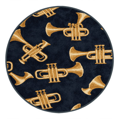 Washable Trumpet Music Area Rug