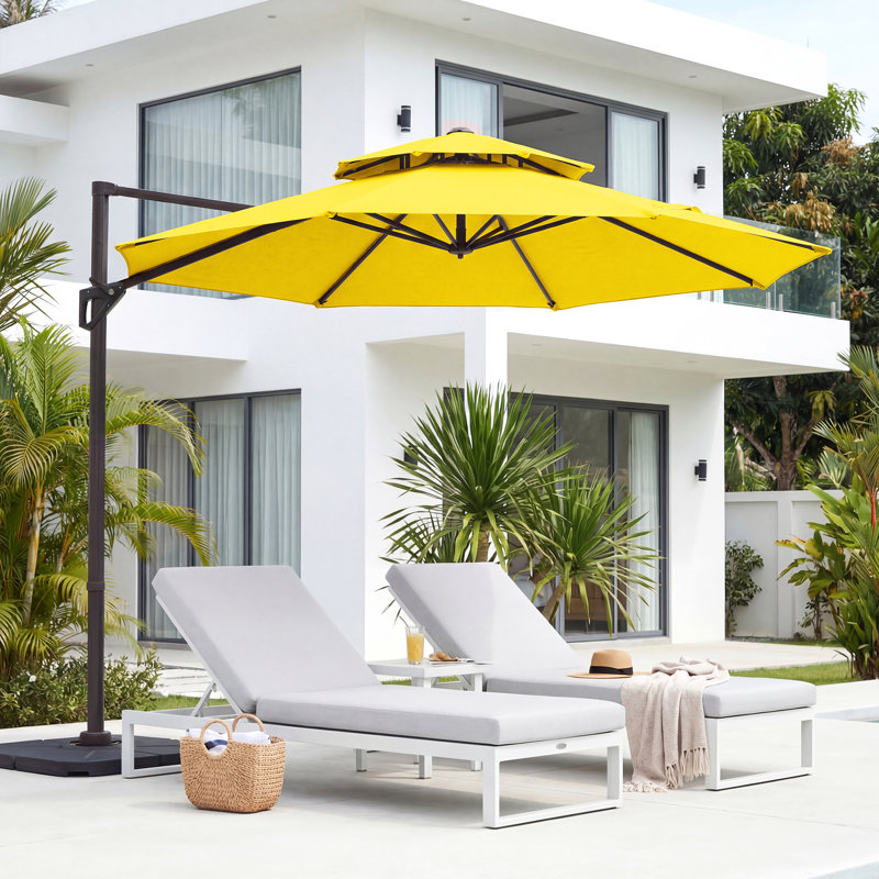 Parasol en porte-à-faux Pulk, Jaune, L 120 po x P 120 po