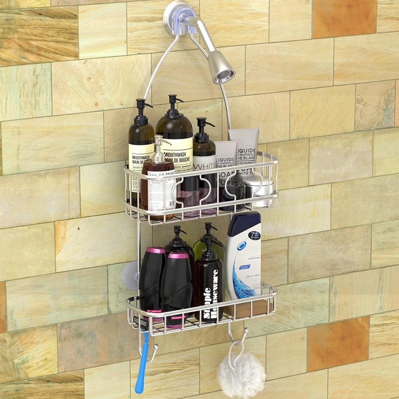 Organisateur de pommeau de douche Simple Houseware - Acier inoxydable - Rangement de douche suspendu pour salle de bain