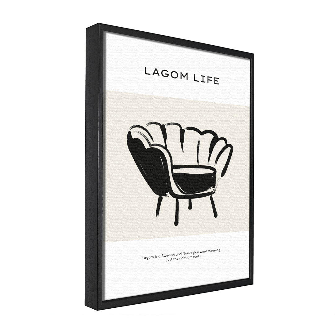 Lagom Meaning - Einzelner Bilderrahmen Grafik auf Leinwand