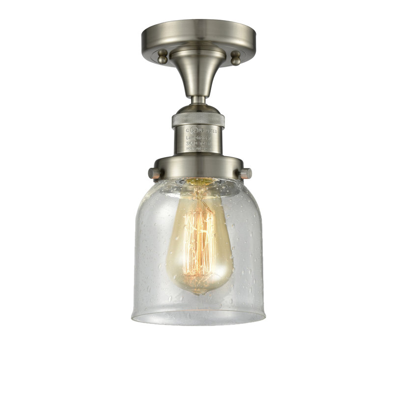 Norberto Glass Semi Flush Mount, Brushed Satin Nickel