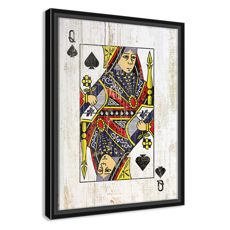 «Card Queen of Spades - Floater Frame», impression sur toile, H 16 po x l 12 po x P 2 po