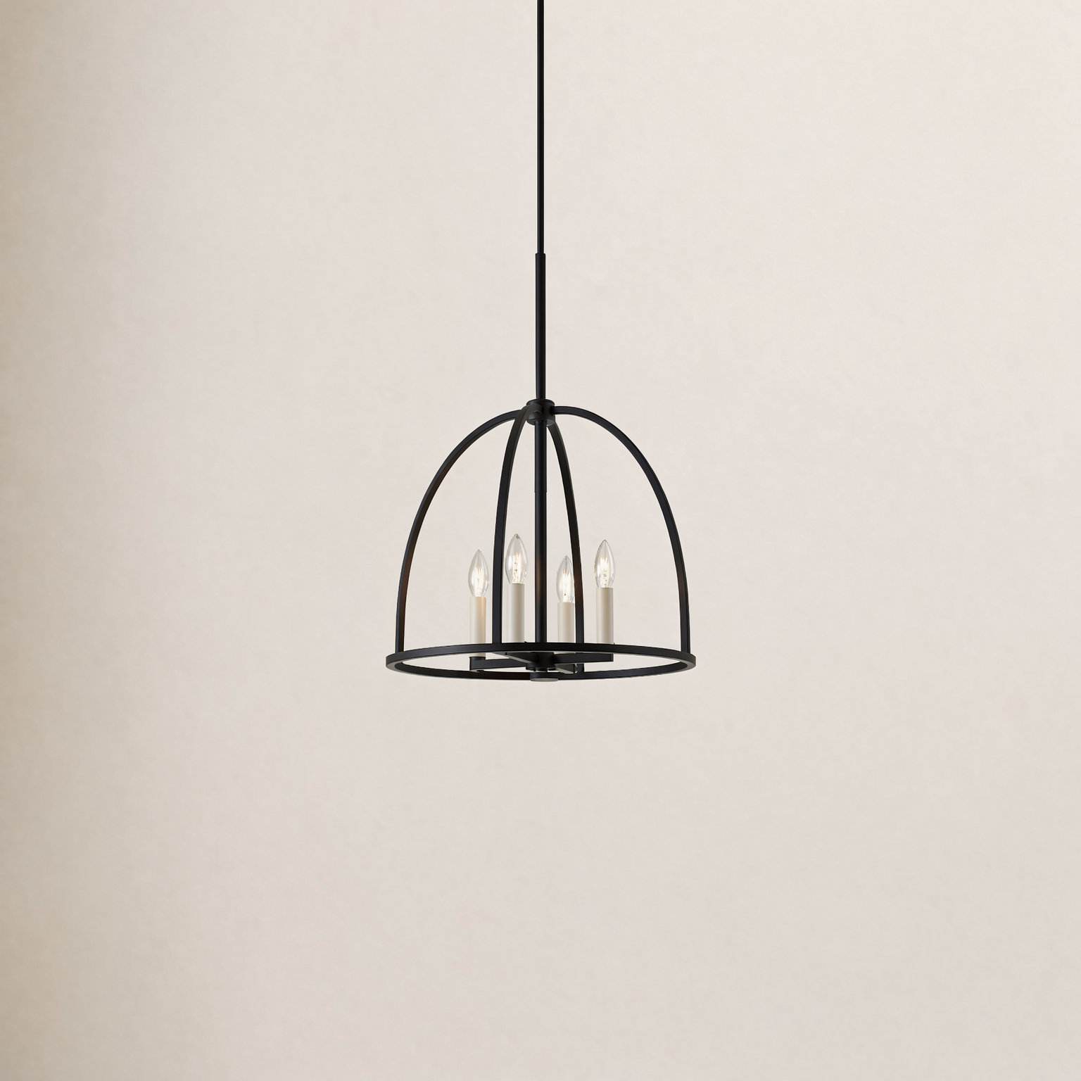 Roumel 4-Light Chandelier, Black