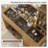 47'' W Fluted Vanity Desk, Makeup Vanity With 10 LED Lights And Mirror, 3 Lighting Modes Adjustable, 7 Drawers Makeup Table With Power Oultlet, Vanity With Chair, Glass Top Vanity Set-1332889971