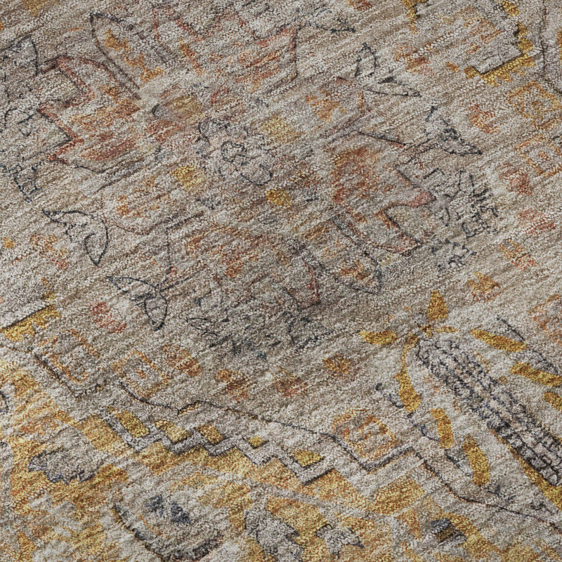 Premium Machine Washable Baford AMF1651 Global Rug, Rectangle 1'8" x 2'6"