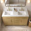 Meuble-lavabo double 55 po avec comptoir en granite blanc Calacatta