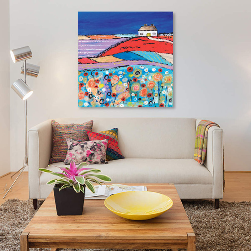 « home doux home », reproduction d’impression sur toile, H 18 po x l 18 po x P 1,5 po, Toile tendue, Pas de tapis